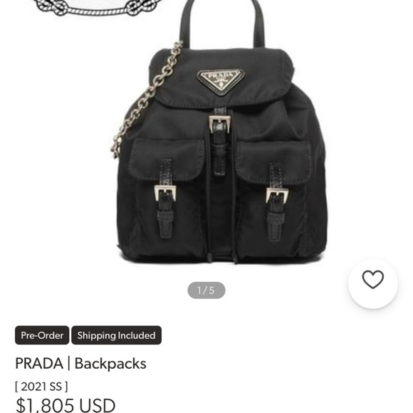 prada mini backpack with chain